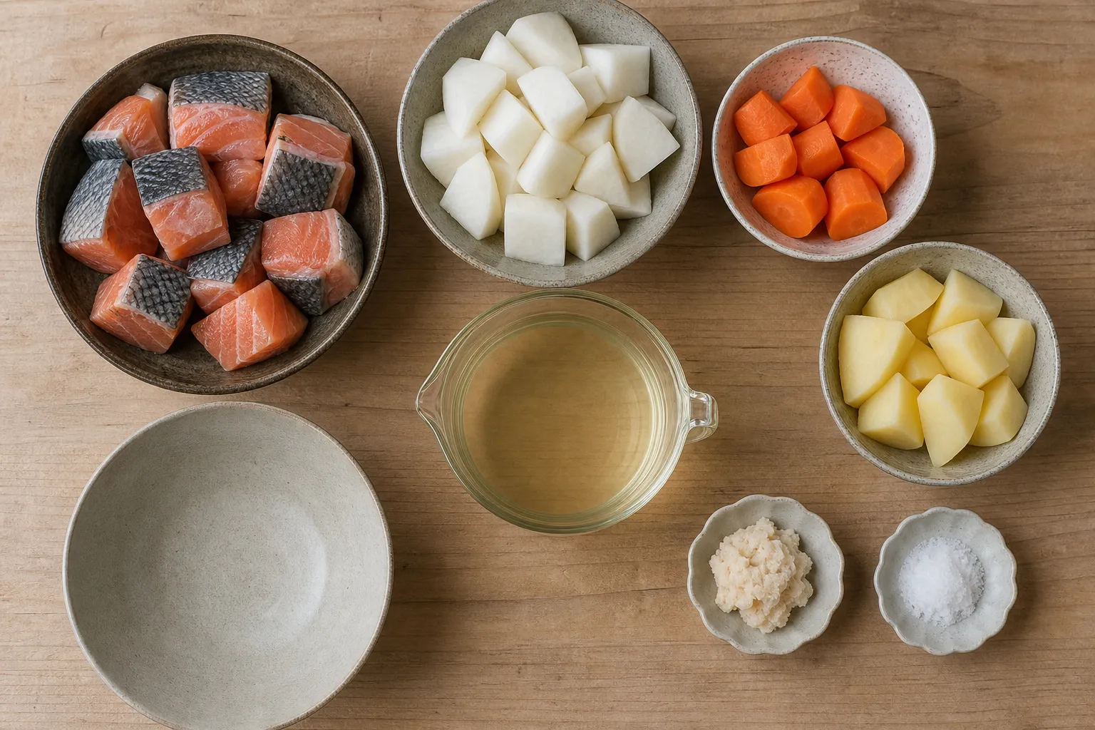 The ingredients and making of Sanpei-jiru