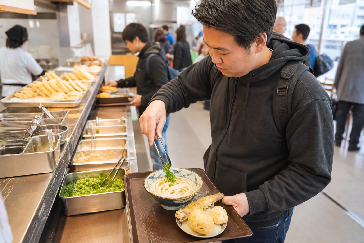 Sanuki udon served in a typical setting