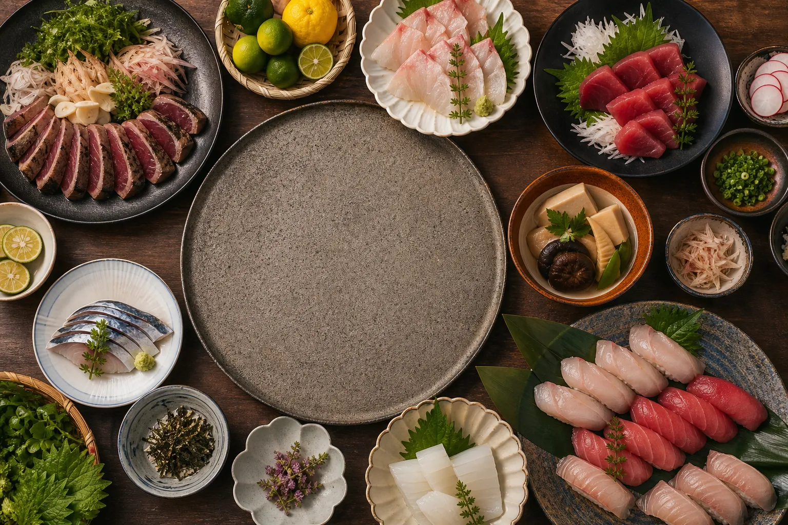 The ingredients and assembly of sawachi-ryori