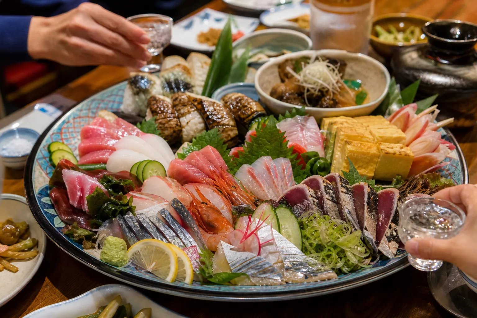 Sawachi-ryori served in a typical setting