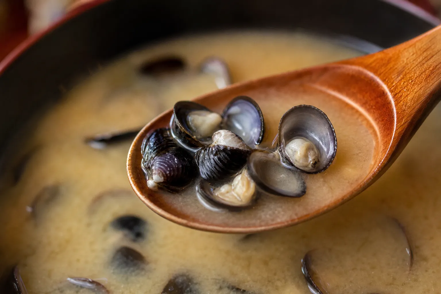 Close-up of Shijimi Soup