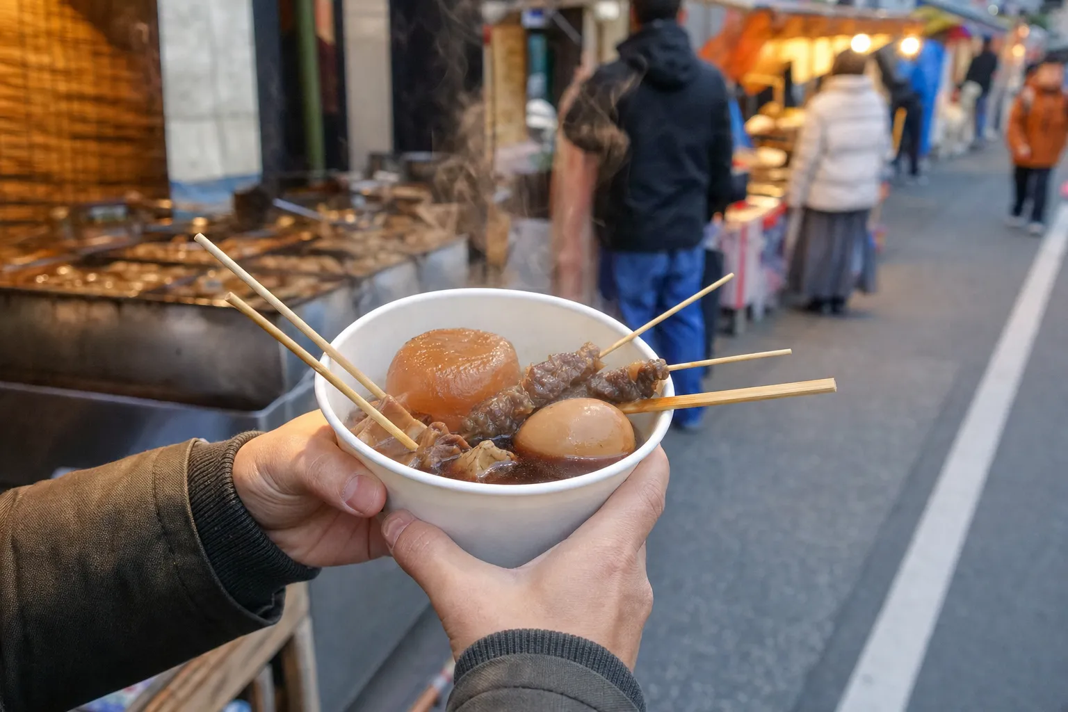 Shizuoka oden served at a street stall