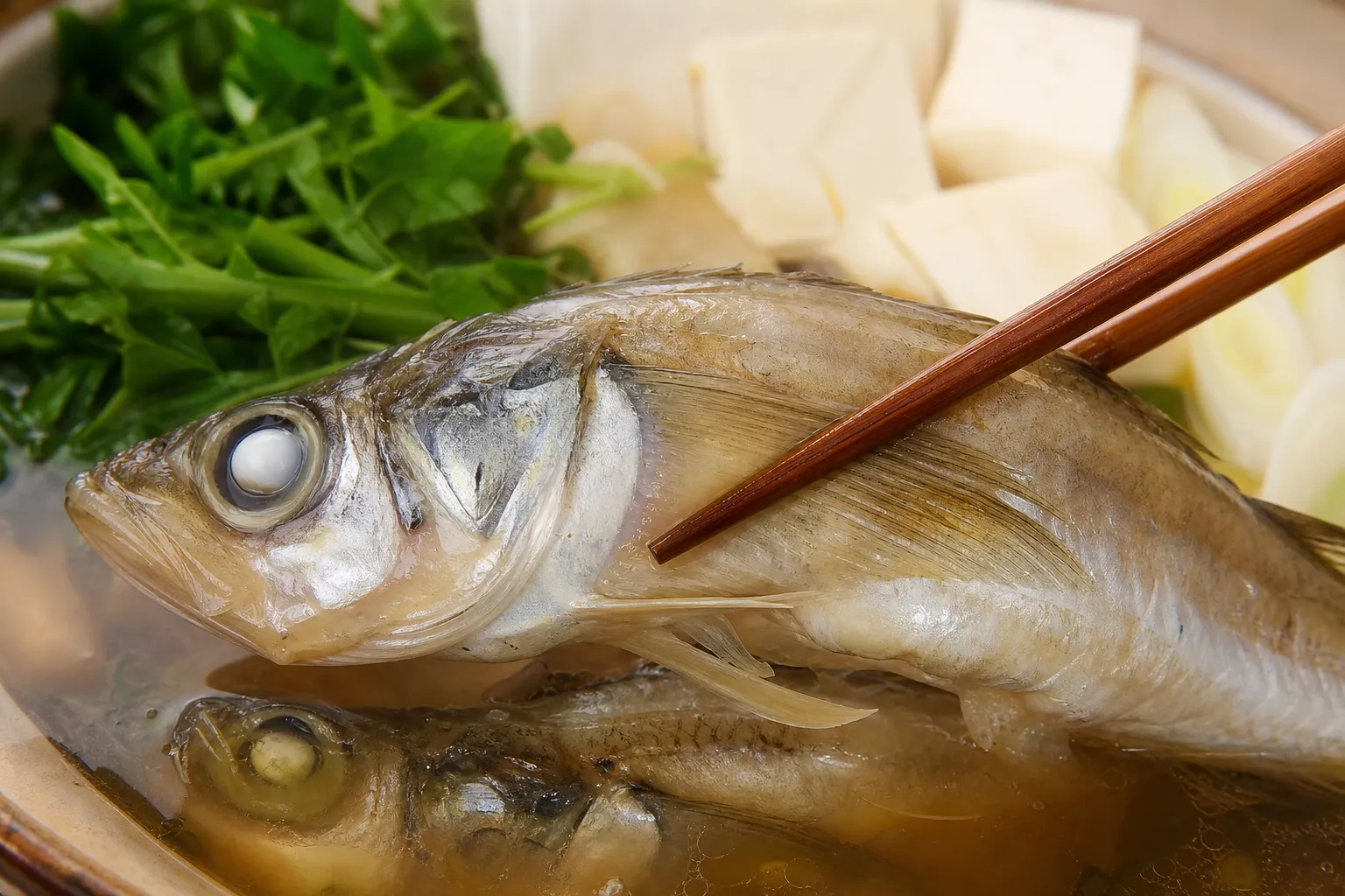Close-up of Shottsuru-nabe