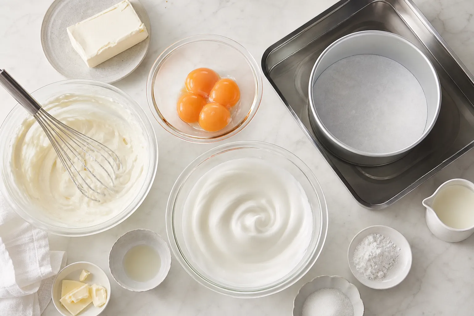 The preparation of Souffle Cheesecake
