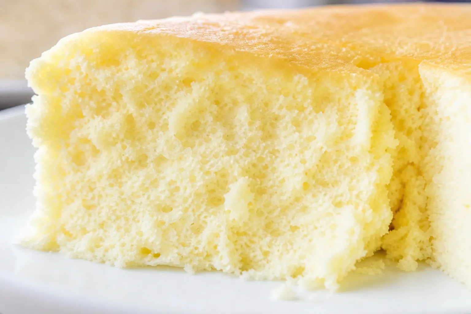 Close-up of Souffle Cheesecake
