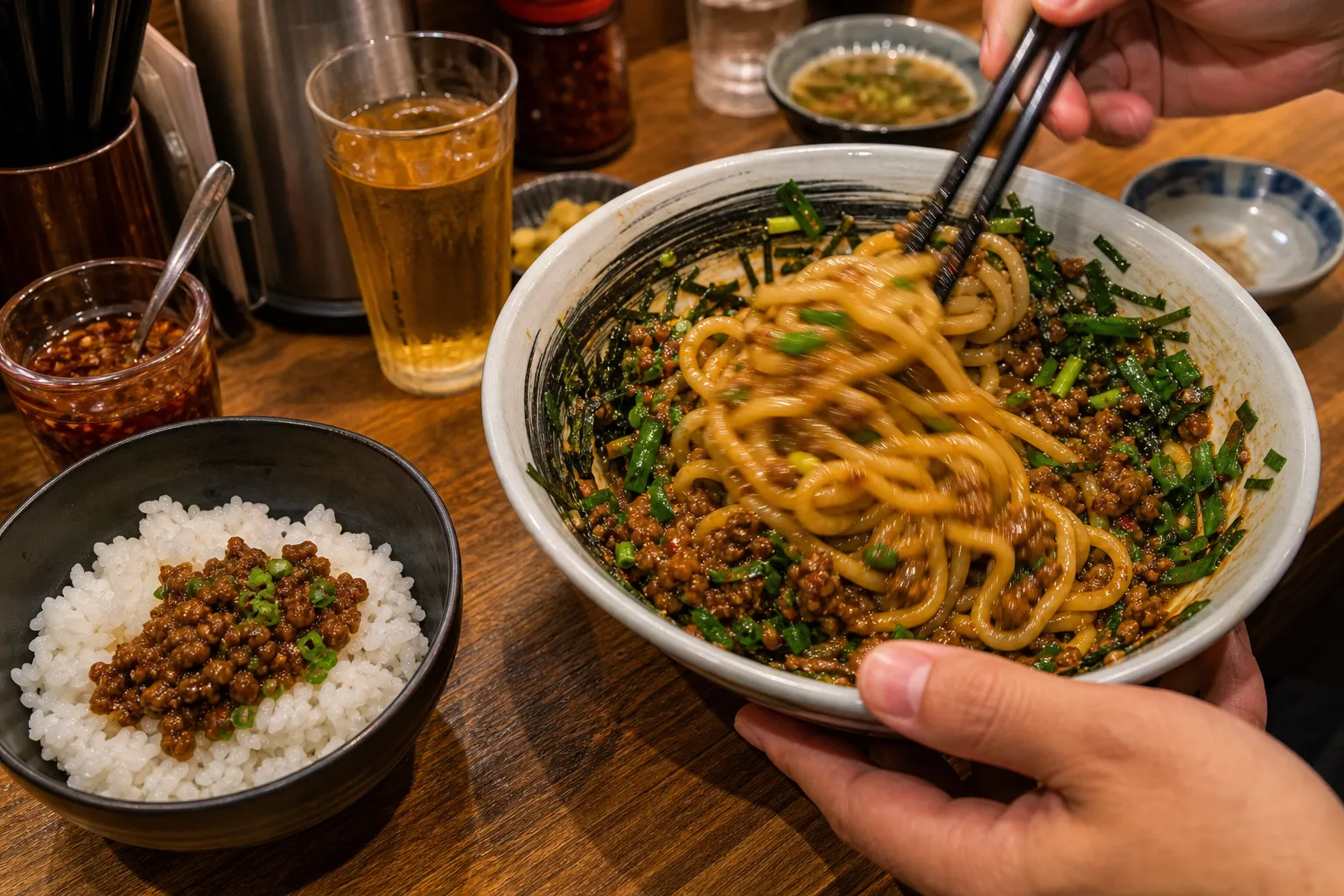 Taiwan Mazesoba served in a typical setting