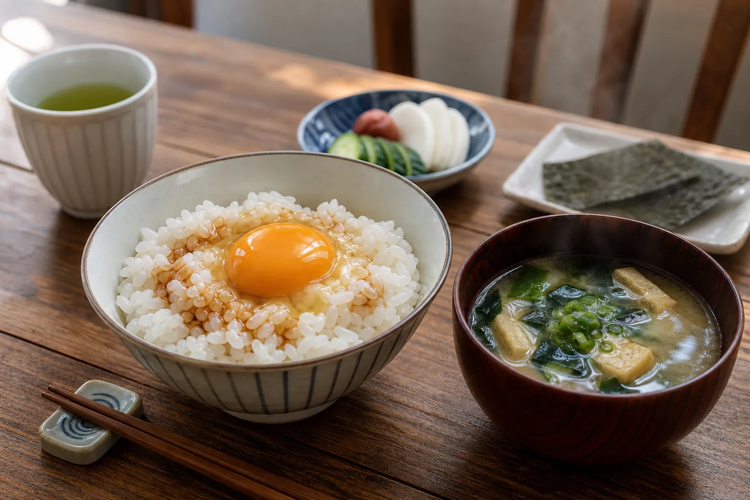 Tamago Kake Gohan served in a typical setting
