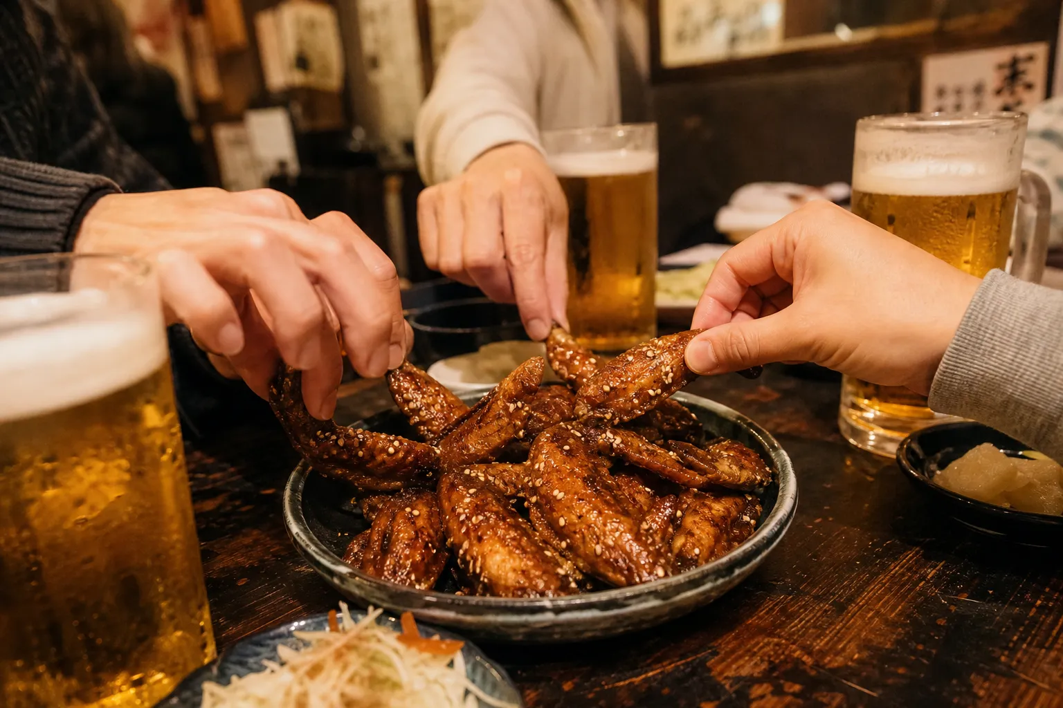 Tebasaki chicken wings at an izakaya in Nagoya