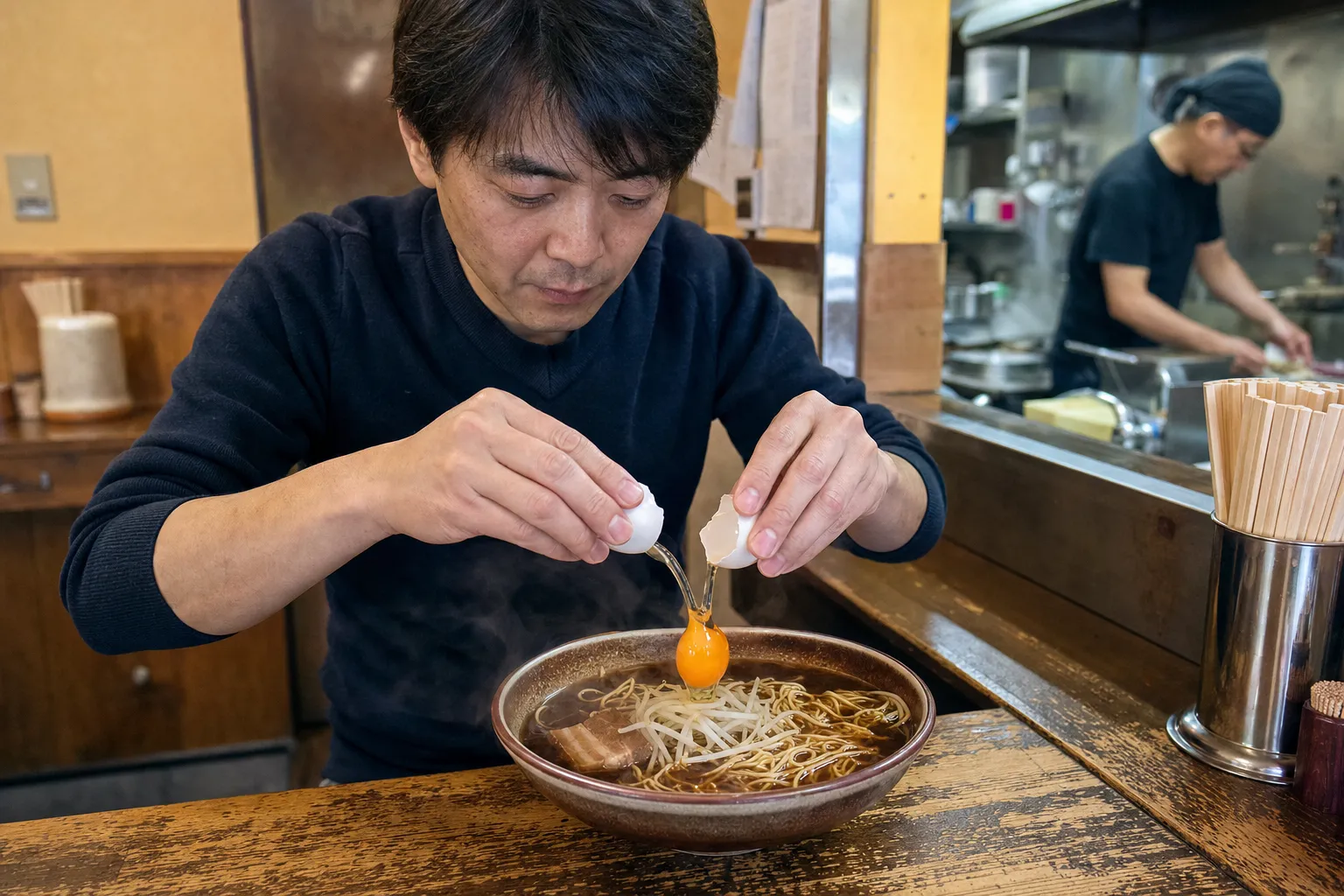 Tokushima Ramen served in a typical setting