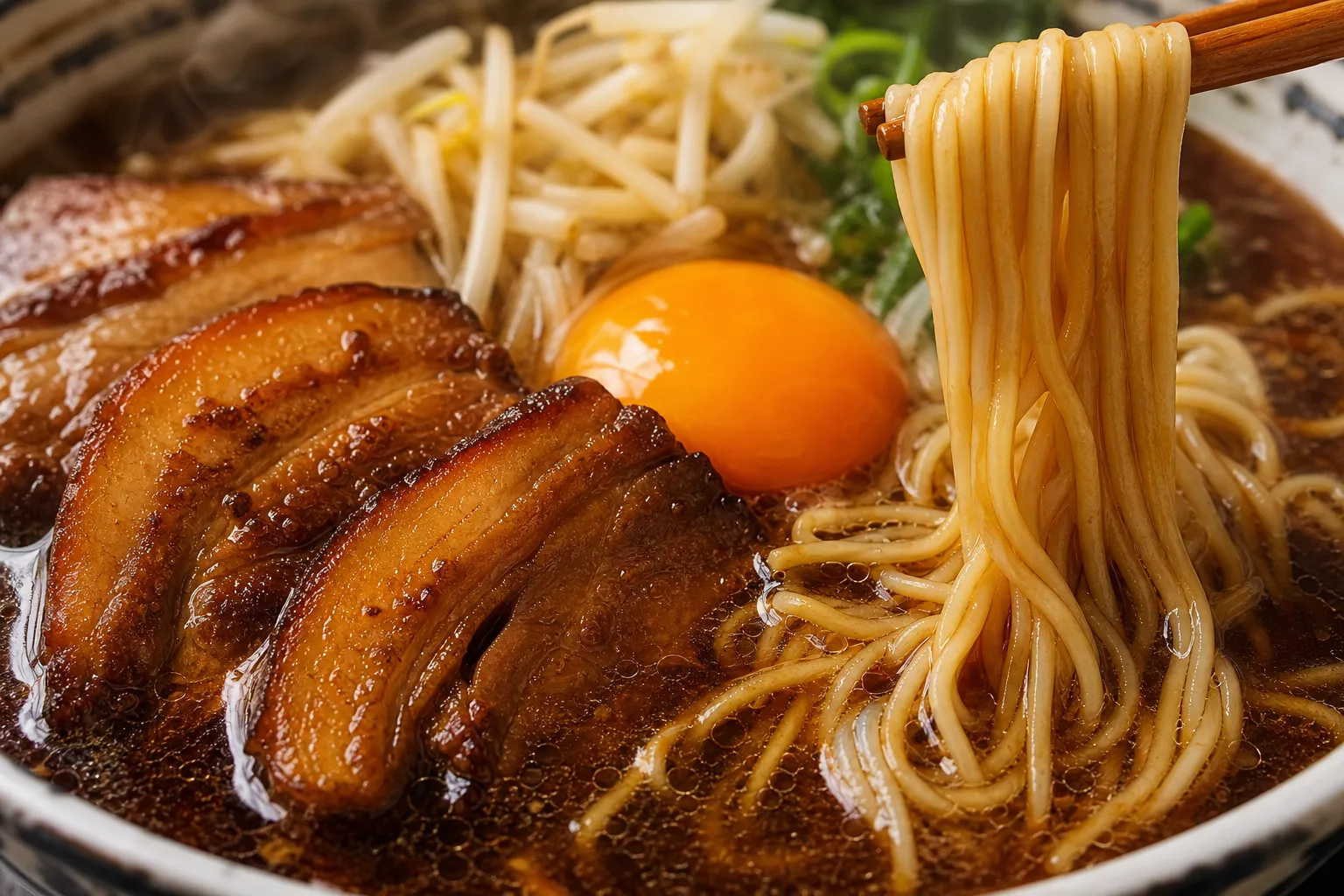 Close-up of Tokushima Ramen