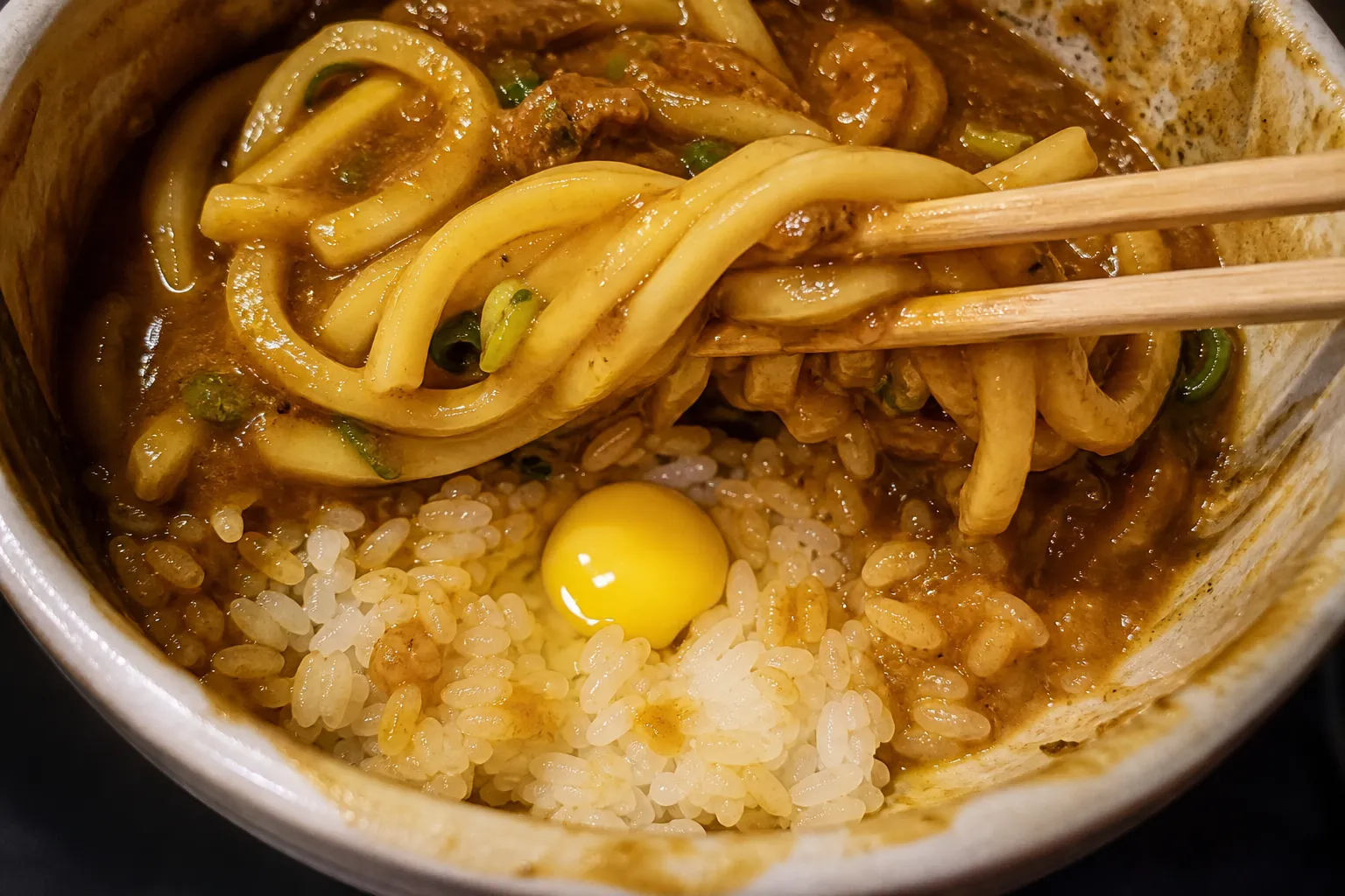 Close-up of Toyohashi Curry Udon