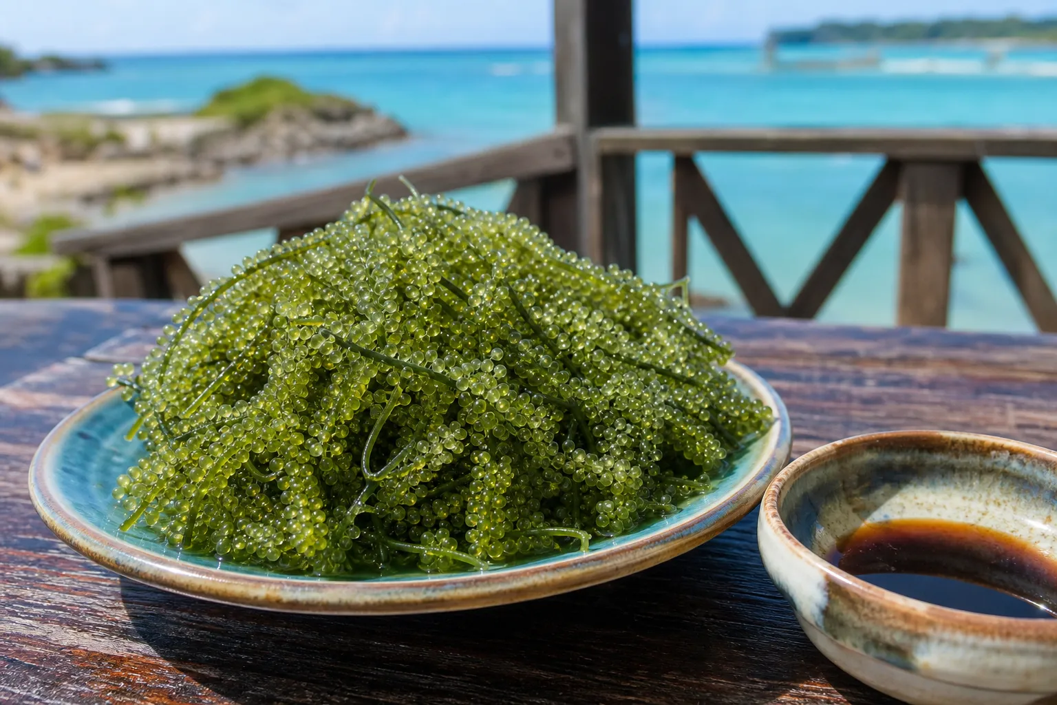 Umibudo served in a typical setting
