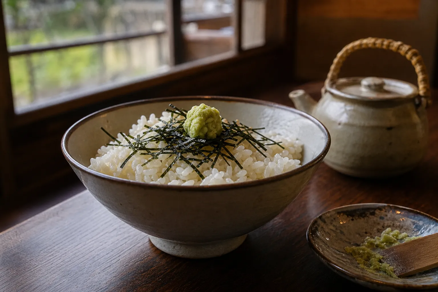 A bowl of uzumemeshi served in Tsuwano, Shimane