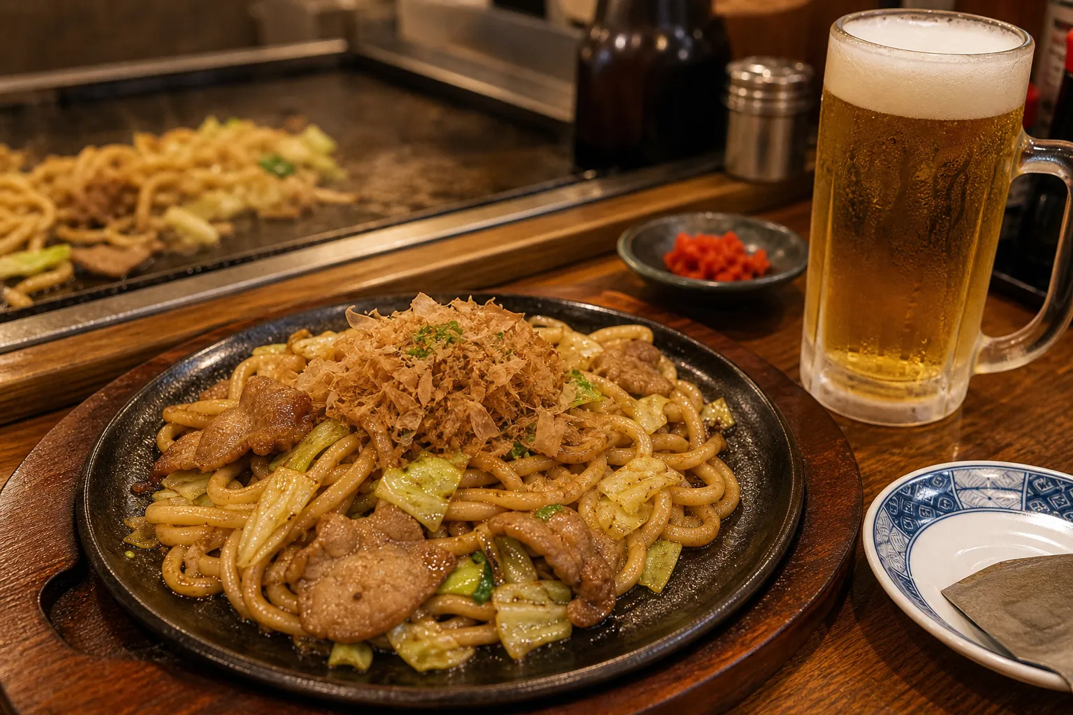 Yaki Udon served in a typical setting