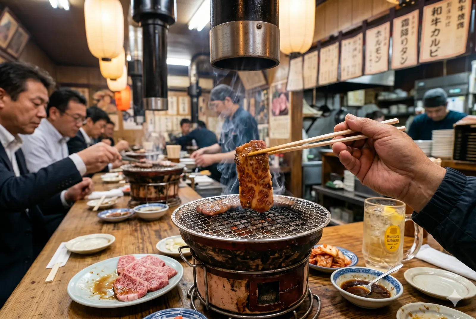 Yakiniku served in a typical setting