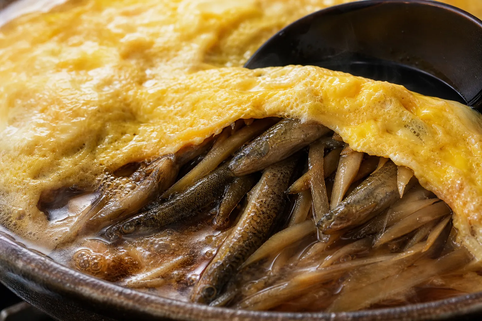 Close-up of Yanagawa-nabe