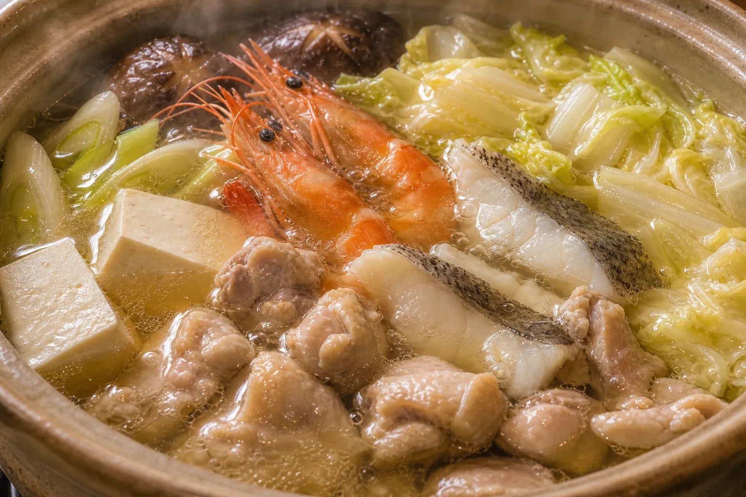 Close-up of Yosenabe